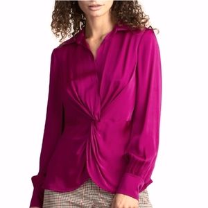 Trina Turk Twist Grape Purple Blouse Top S